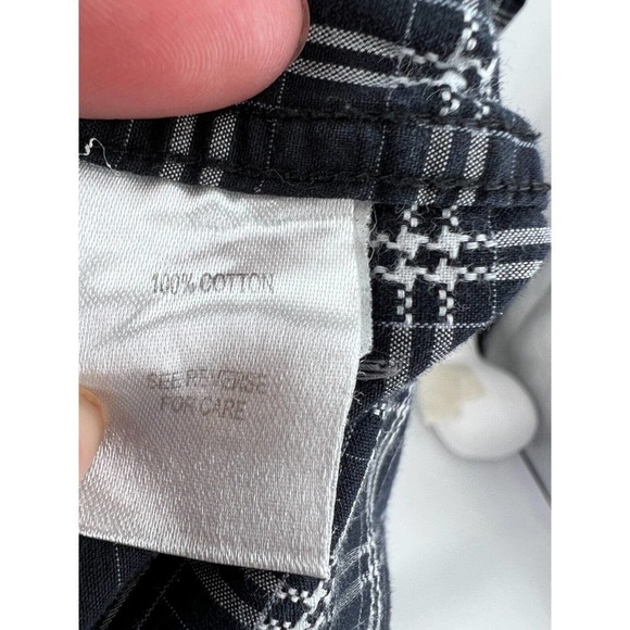 Johnston & Murphy Button-Down Dress Shirt Tailored Fit Blue Squares Men's Large - Picture 8 of 8